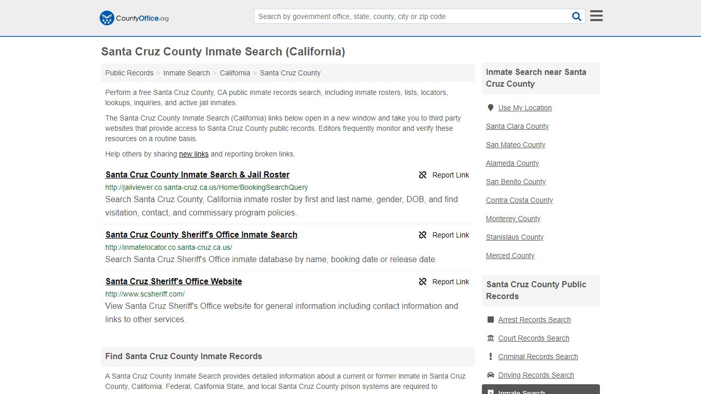 Inmate Search - Santa Cruz County, CA (Inmate Rosters ...