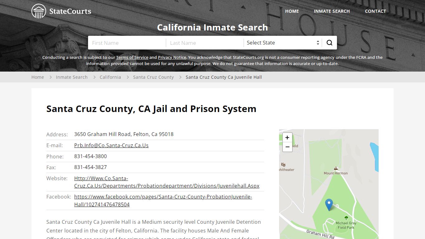 Santa Cruz County Ca Juvenile Hall Inmate Records Search ...